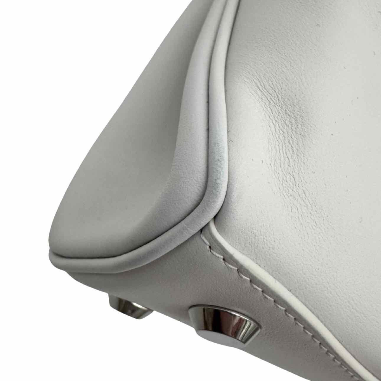 BALENCIAGA Calfskin Mini Rodeo Top Handle Crossbody Optic White