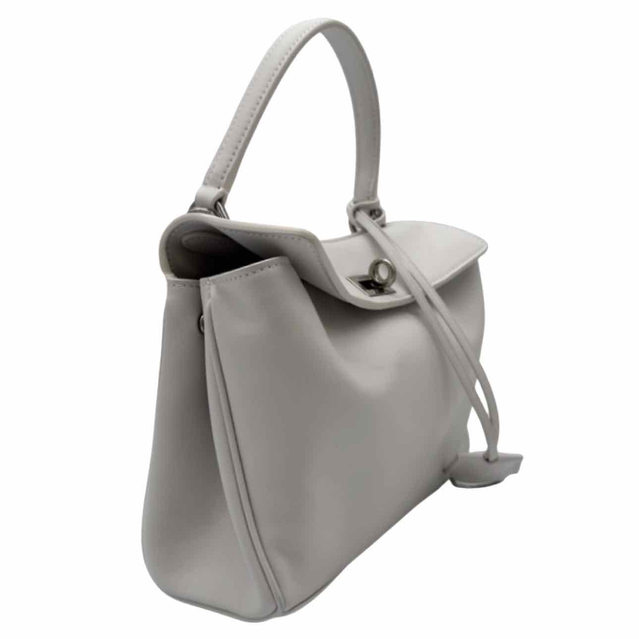 BALENCIAGA Calfskin Mini Rodeo Top Handle Crossbody Optic White