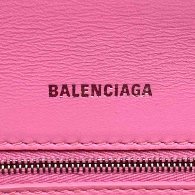 BALENCIAGA Leather Top Handle Hourglass Small Bag Pink