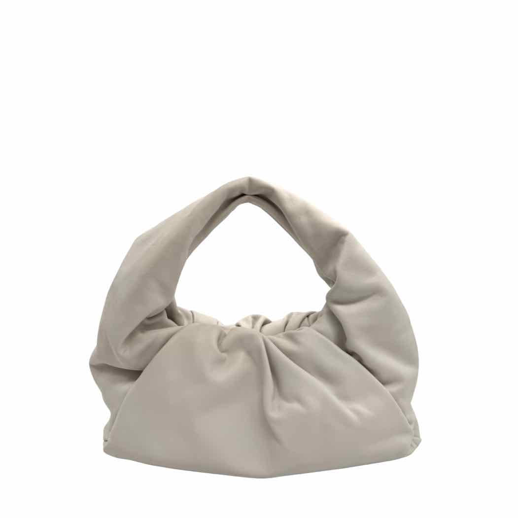 BOTTEGA VENETA Smooth Butter Calfskin Small The Shoulder Pouch White (Pre-Owned)