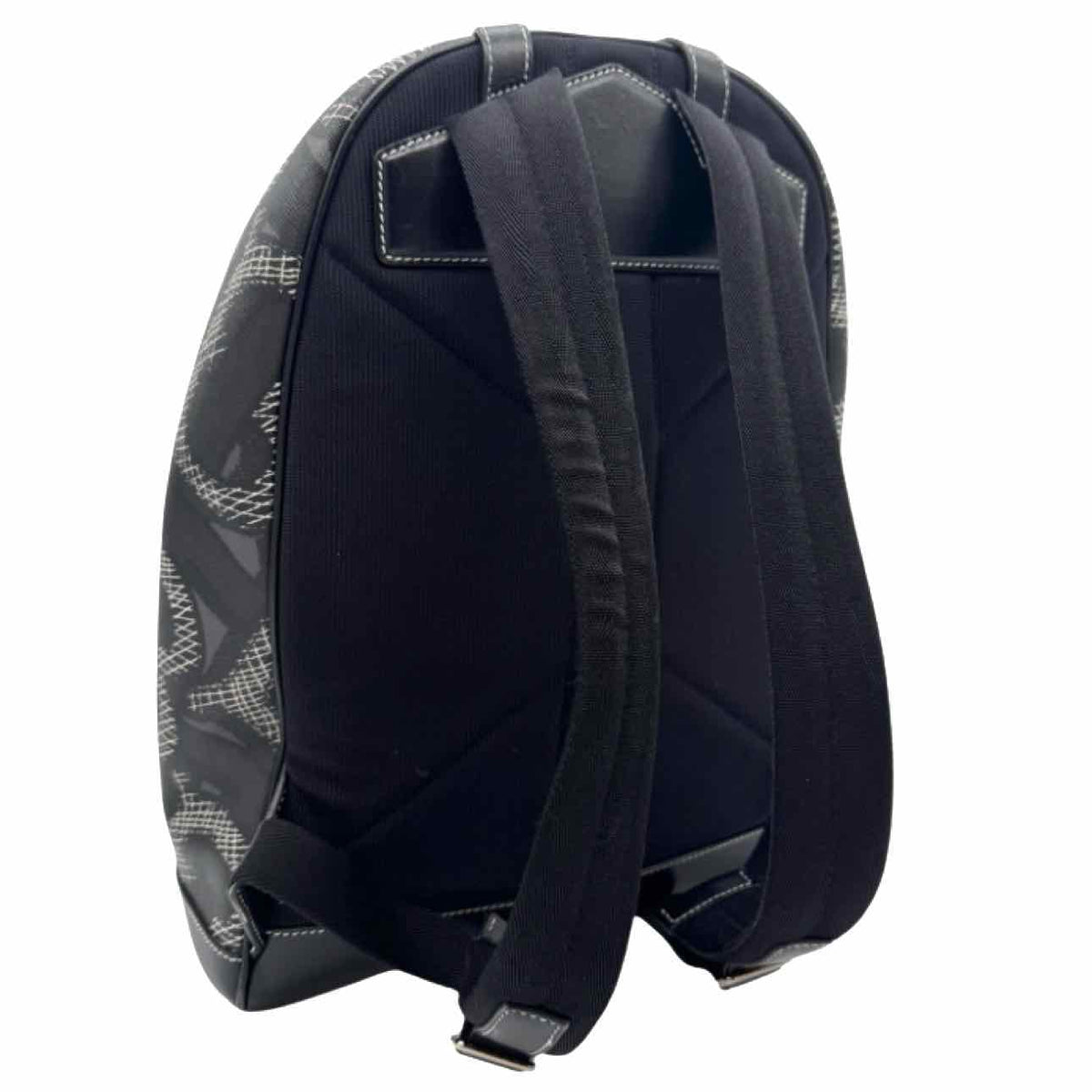 BURBERRY Monogram Print Leather Backpack Black
