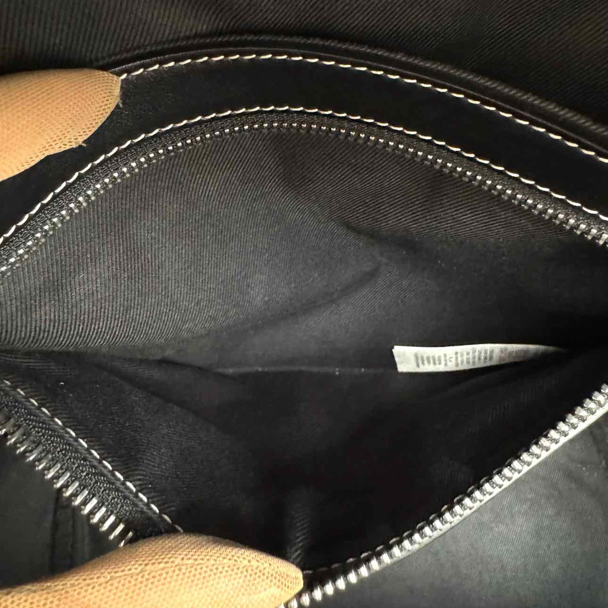 BURBERRY Monogram Print Leather Backpack Black
