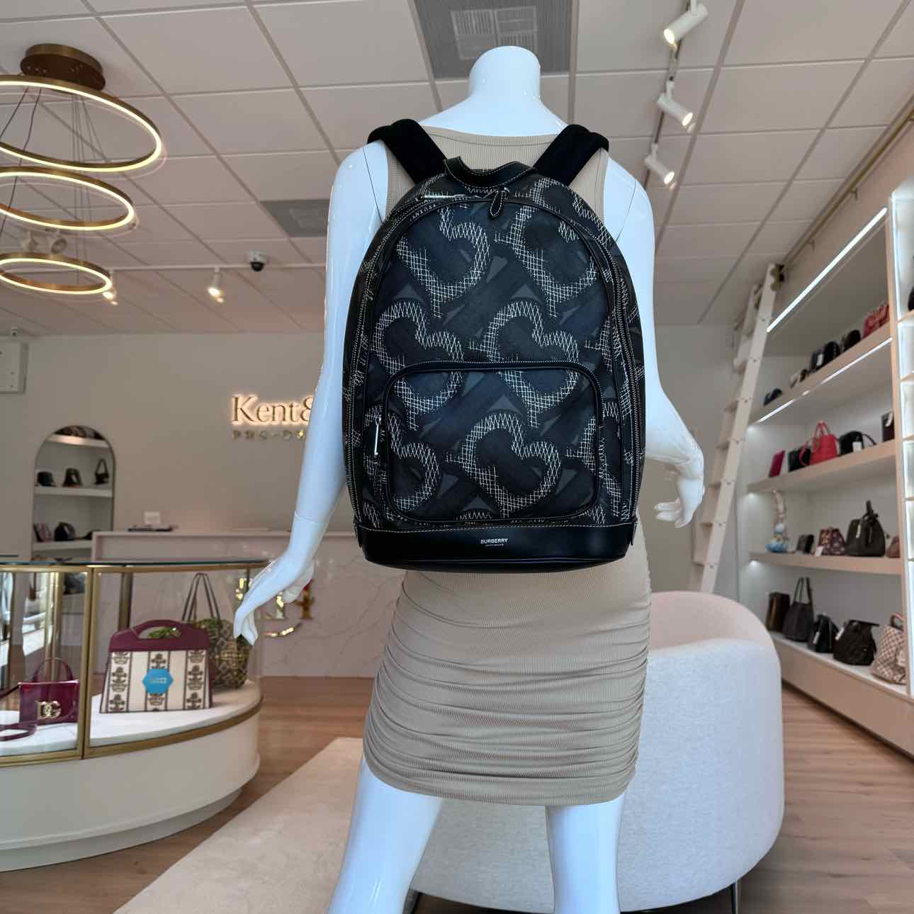 BURBERRY TB Canvas Backpack Large (Pre-Owned)