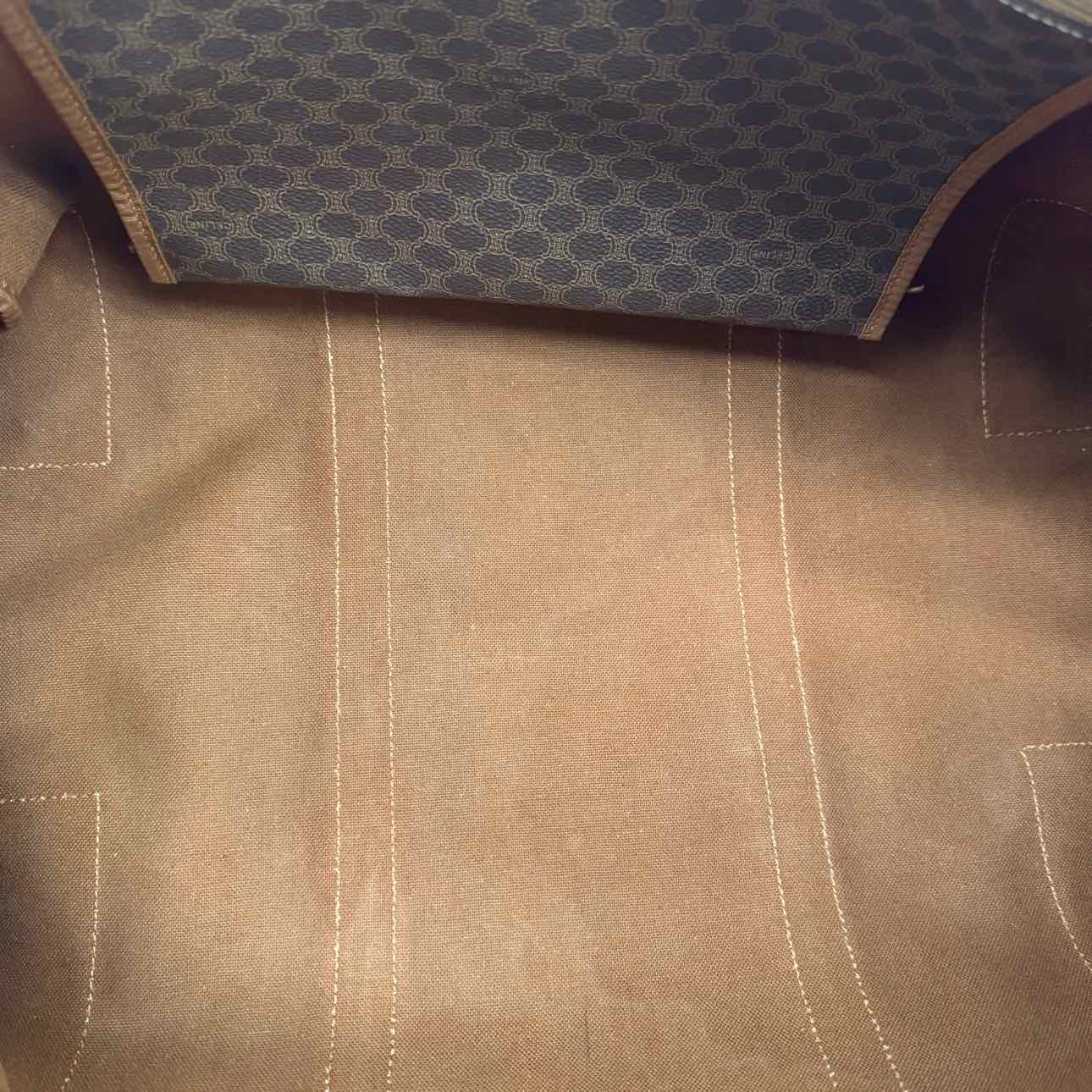 CELINE Canvas Macadam Boston Bag Brown