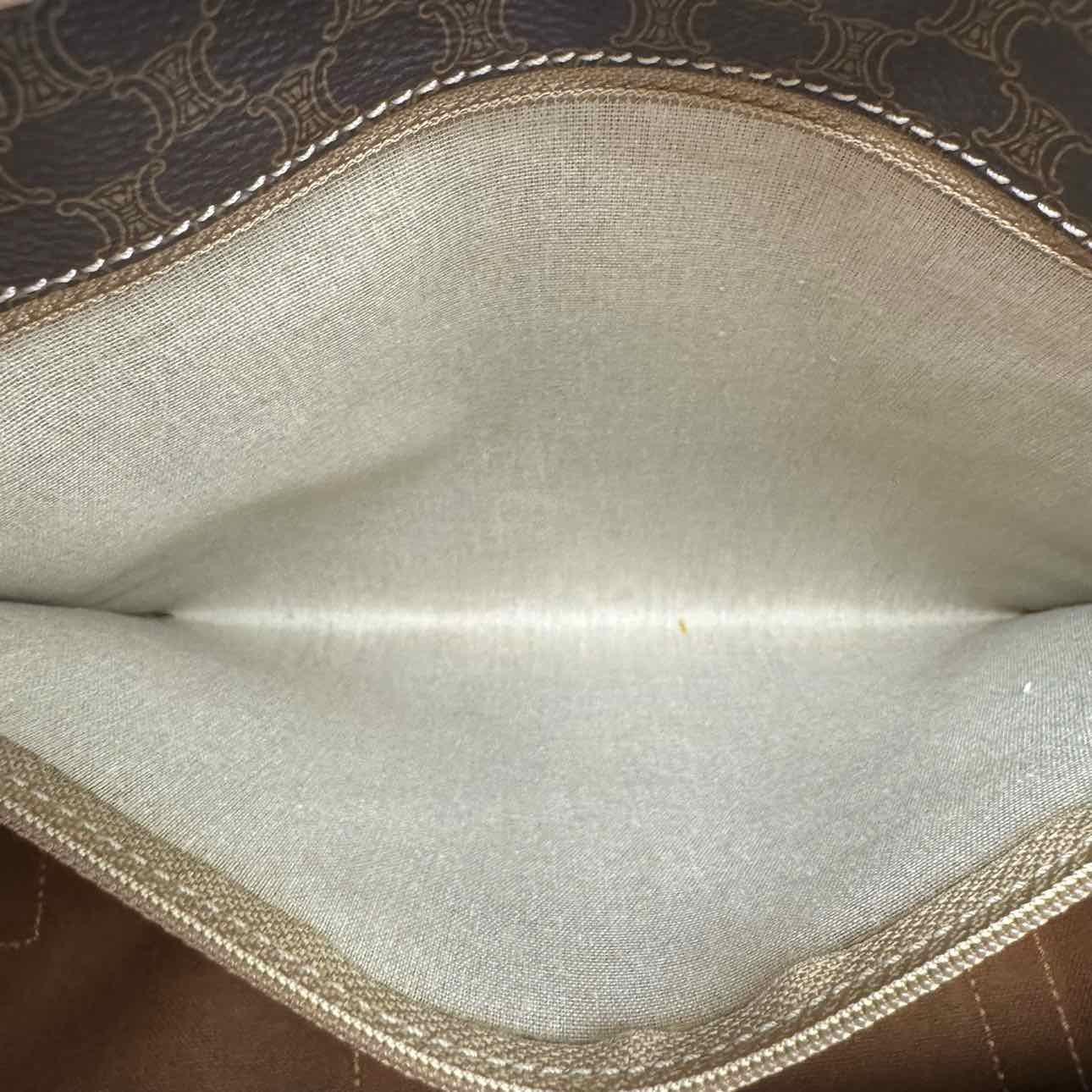 CELINE Canvas Macadam Boston Bag Brown