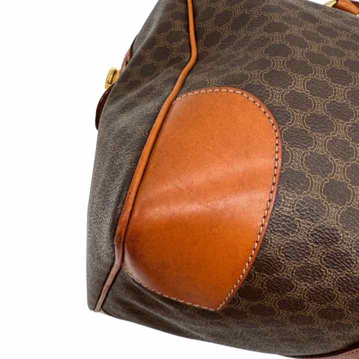 CELINE Canvas Macadam Boston Bag Brown (Pre-Owned)