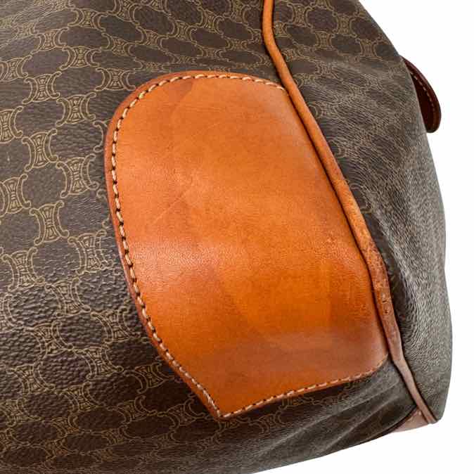 CELINE Canvas Macadam Boston Bag Brown