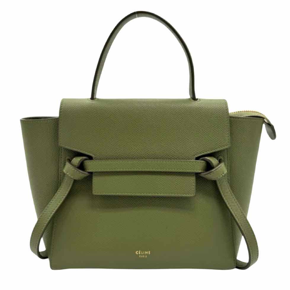 CELINE Grained Calfskin Micro Belt Bag Khaki