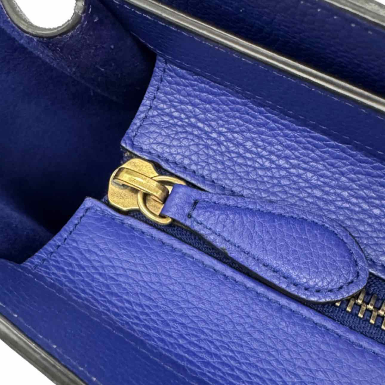 CELINE Grained Calfskin Mini Luggage Tote Blue