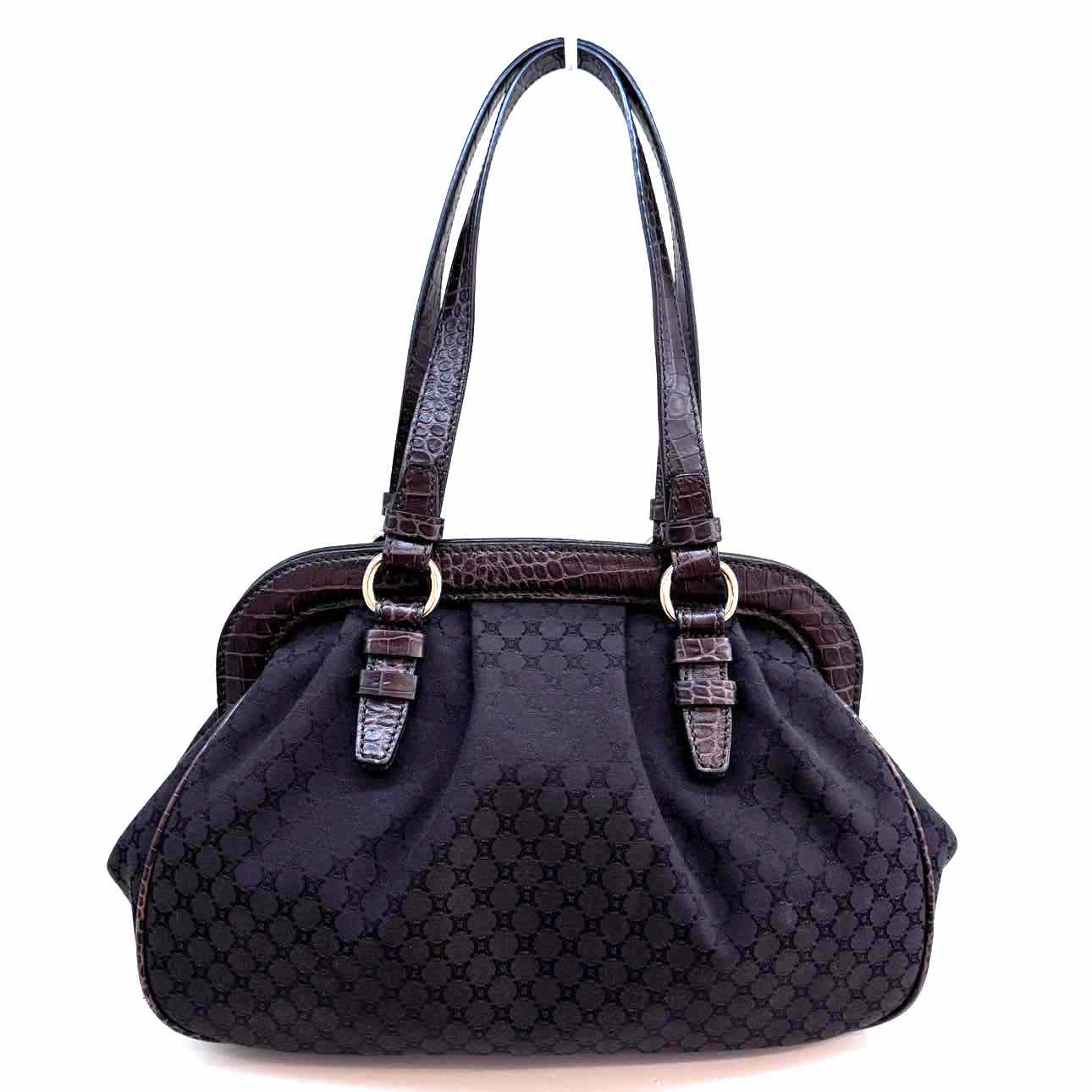 CELINE Macadam Canvas Tassel Shoulder Bag Brown (Pre-Owned)