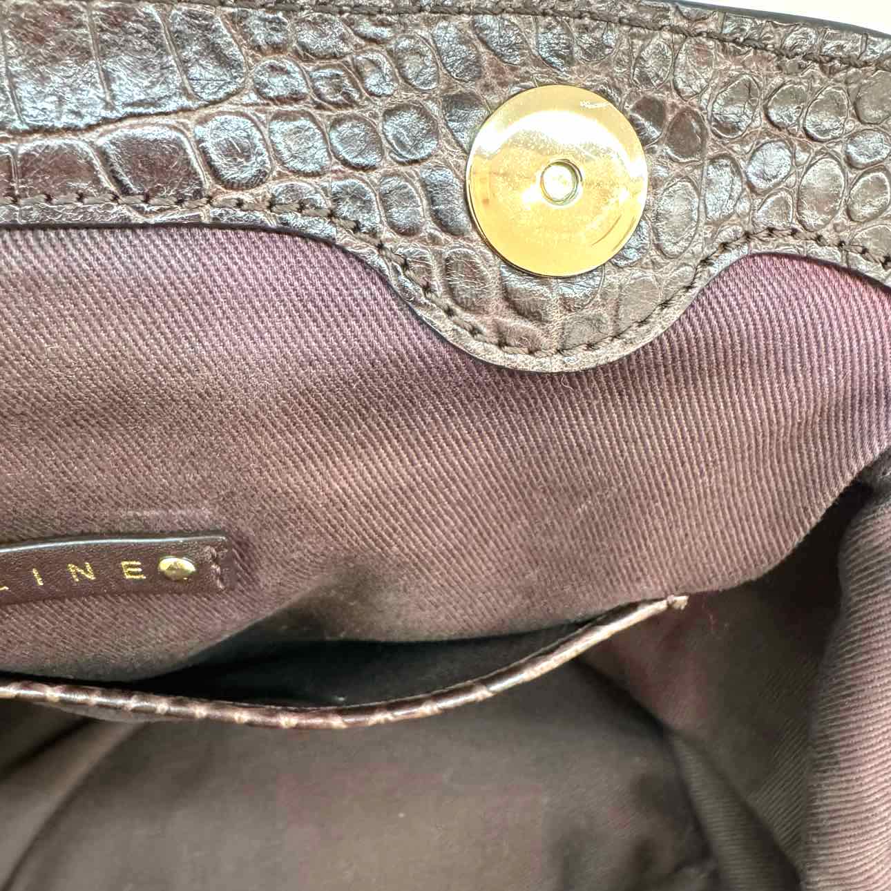 CELINE Macadam Canvas Tassel Shoulder Bag Brown (Pre-Owned)
