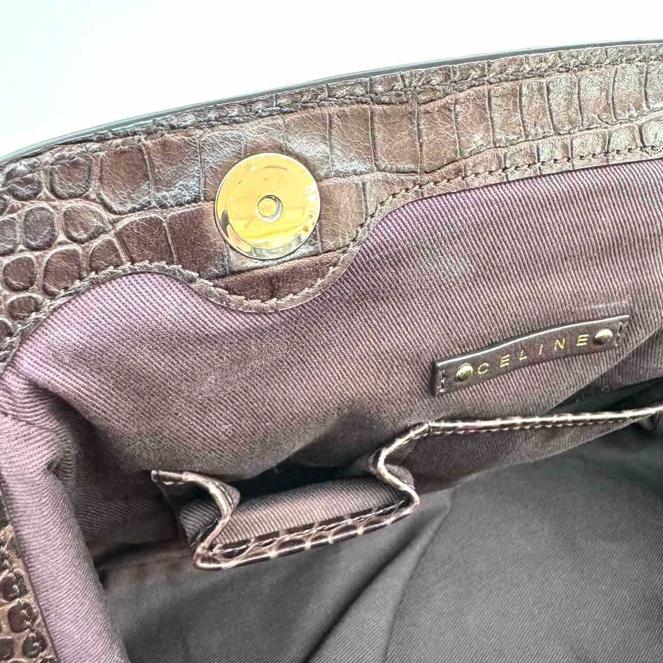 CELINE Macadam Canvas Tassel Shoulder Bag Brown (Pre-Owned)