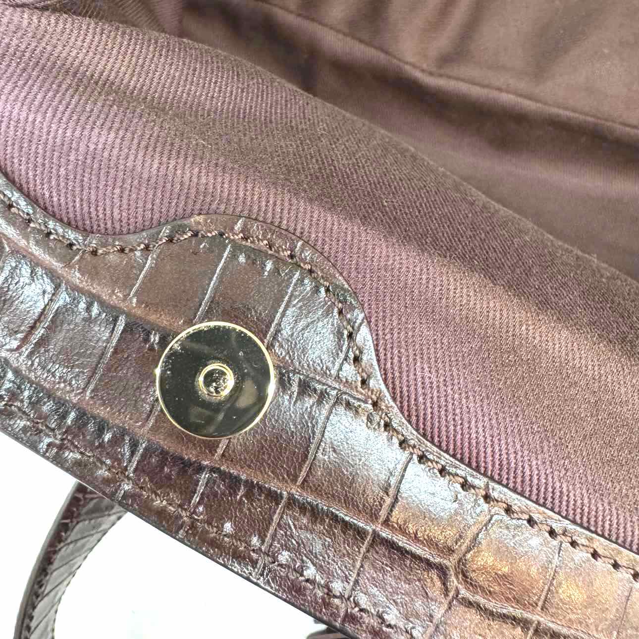 CELINE Macadam Canvas Tassel Shoulder Bag Brown (Pre-Owned)