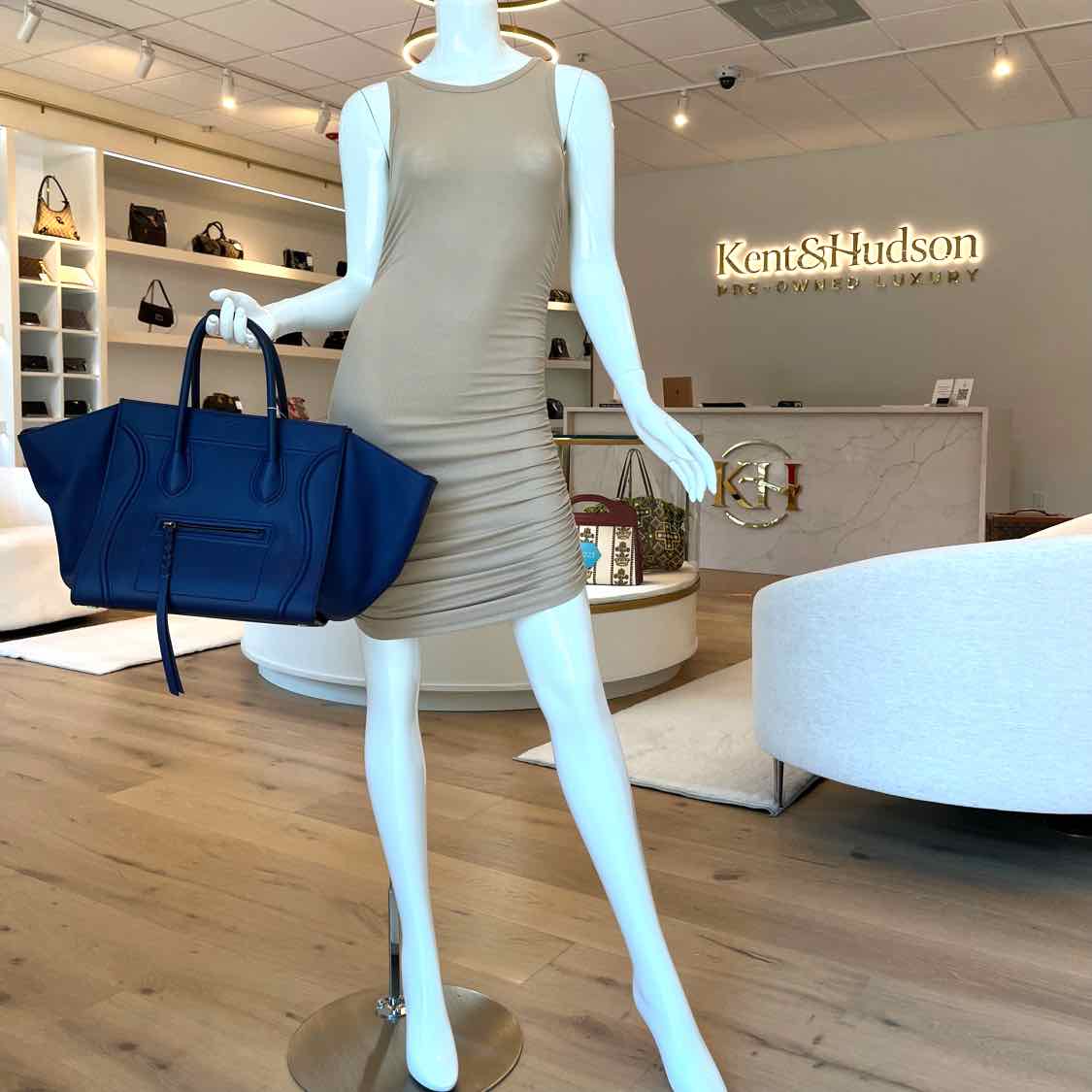 CELINE Medium Phantom Luggage Tote Blue (Pre-Owned)