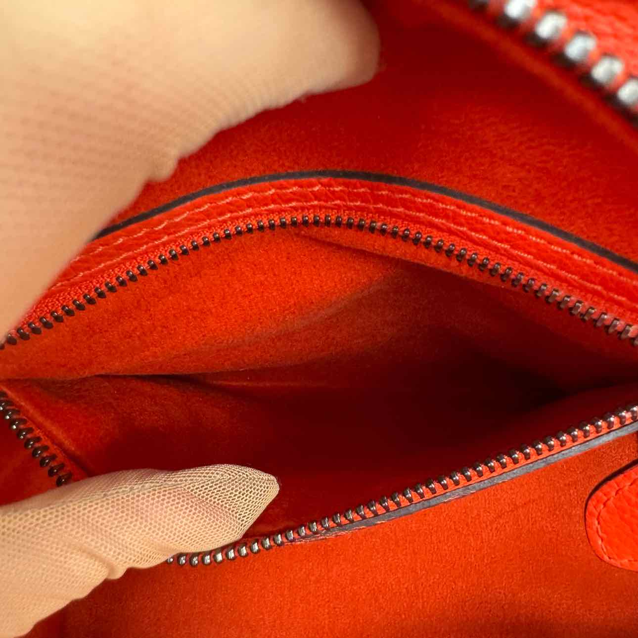 CELINE Smooth Calfskin Mini Luggage Tote Bag Orange