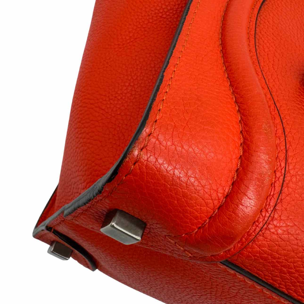 CELINE Smooth Calfskin Mini Luggage Tote Bag Orange