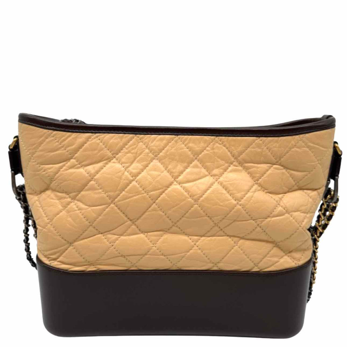 CHANEL Aged Calfskin Medium Gabrielle Hobo Bag Beige