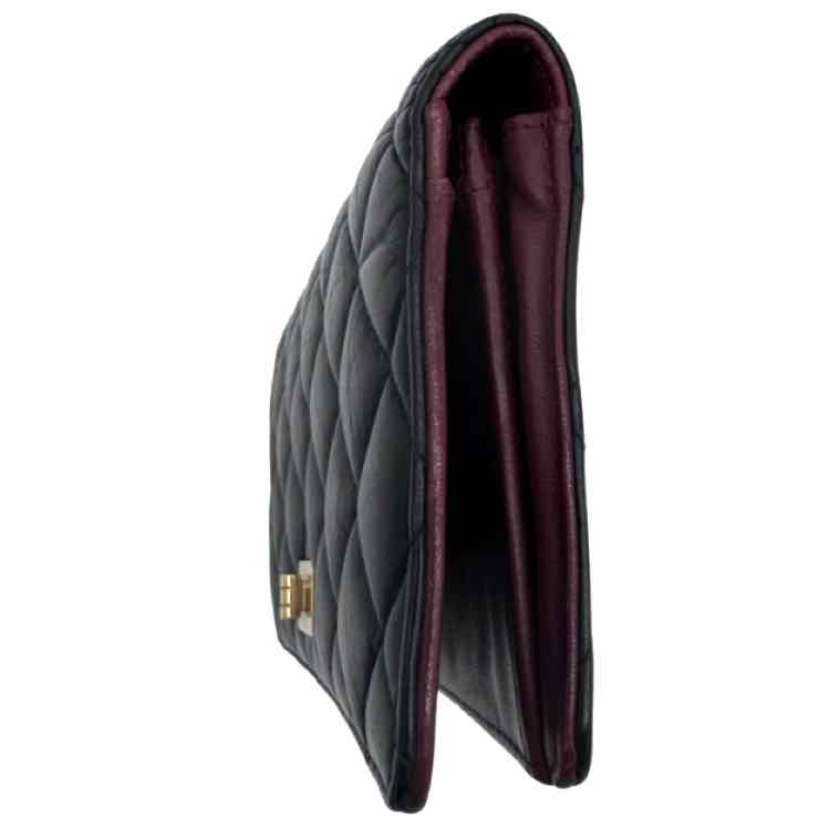 CHANEL Aged Calfskin Quilted Re-Issue Yen Wallet Black (Pre-Owned)