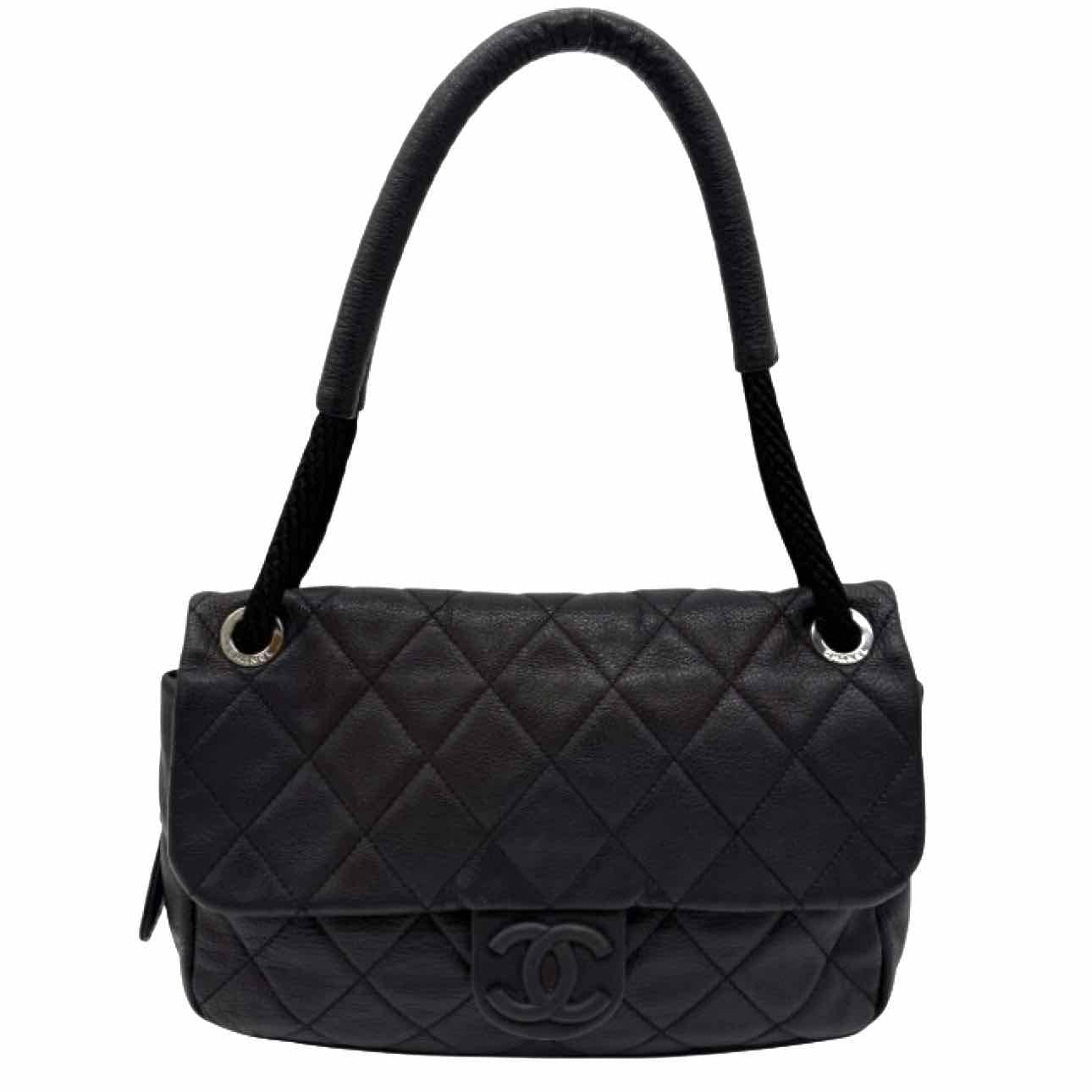 CHANEL Calfskin Yacht Jumbo Flap Black