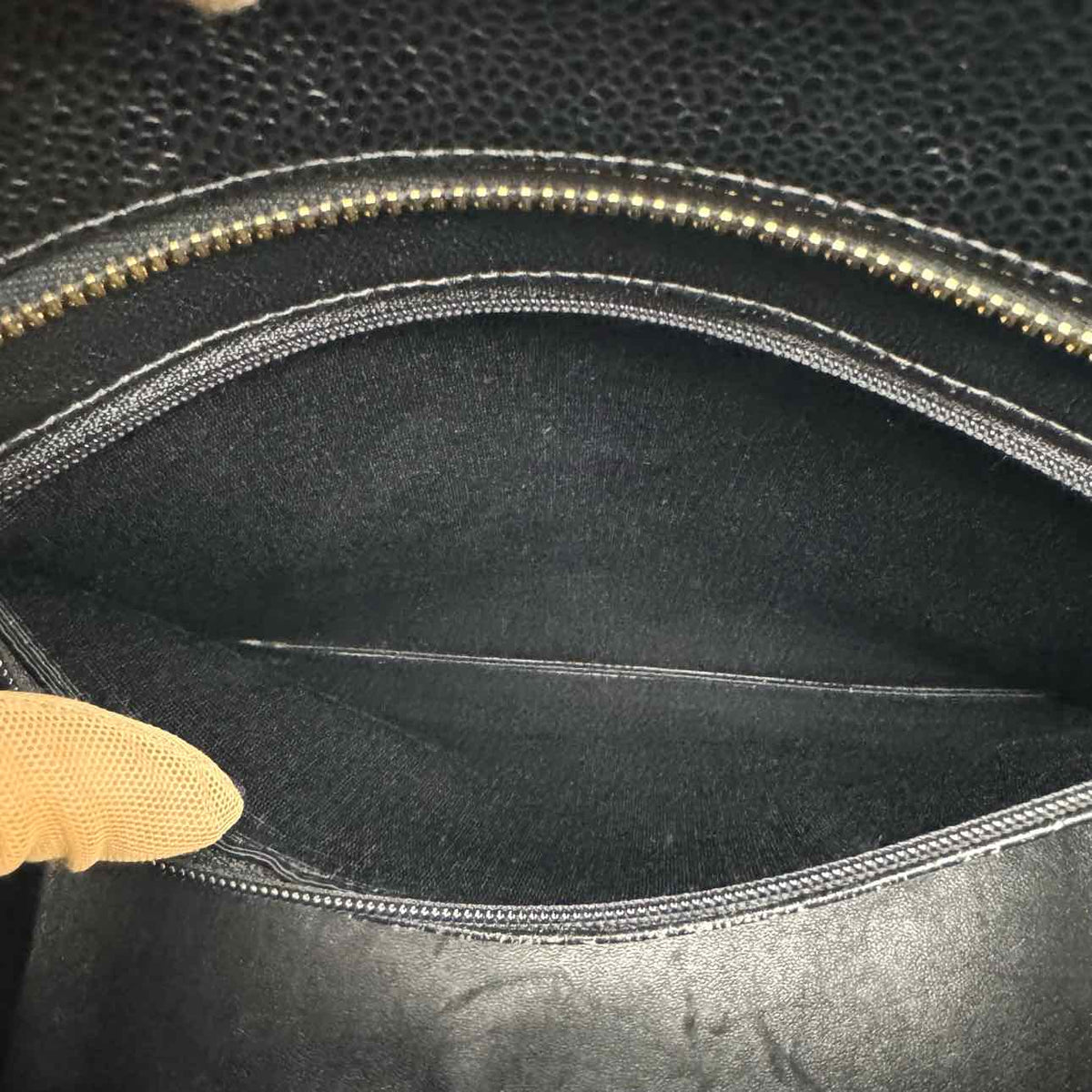 CHANEL Caviar Leather Medallion Tote Black Gold HW
