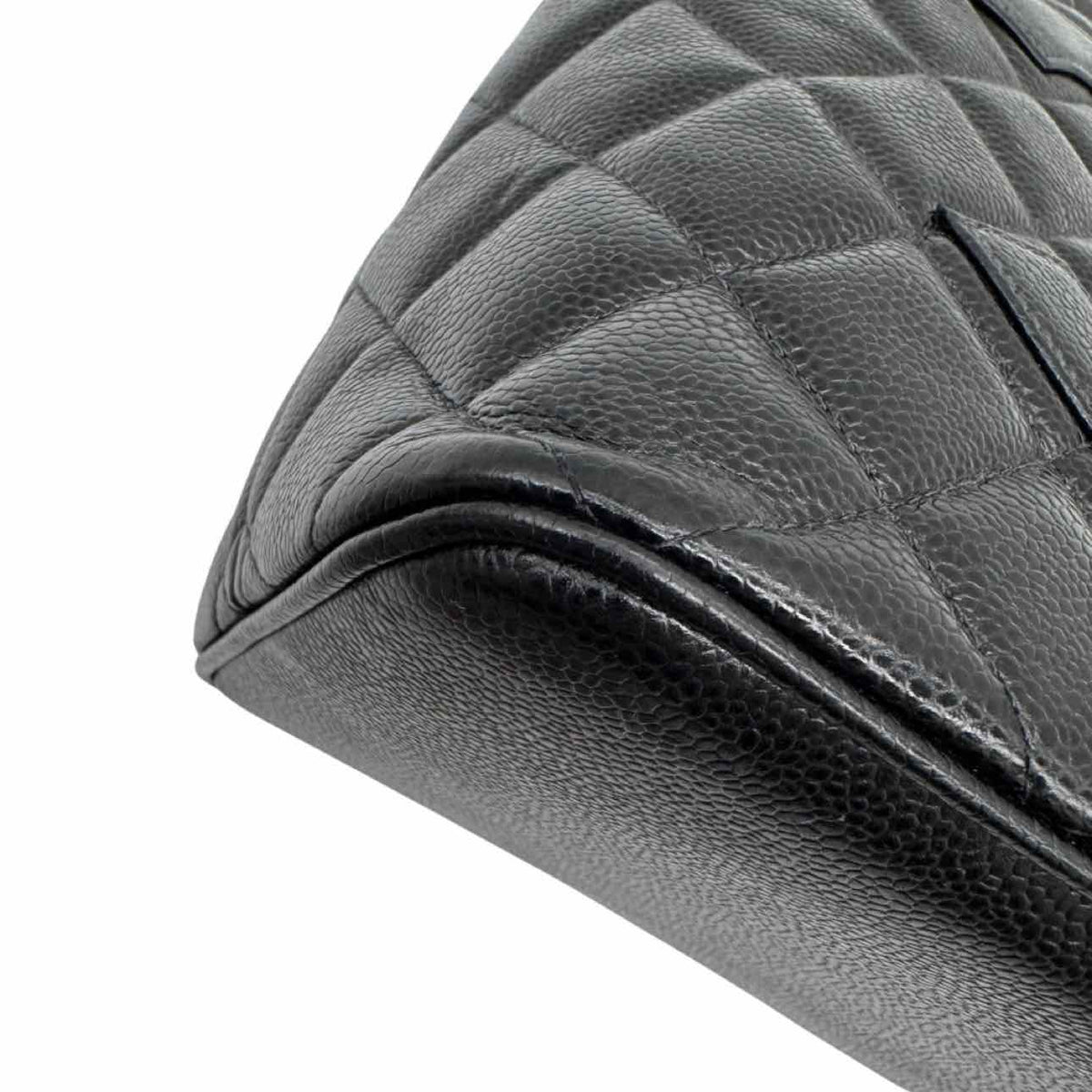 CHANEL Caviar Leather Medallion Tote Black Gold HW