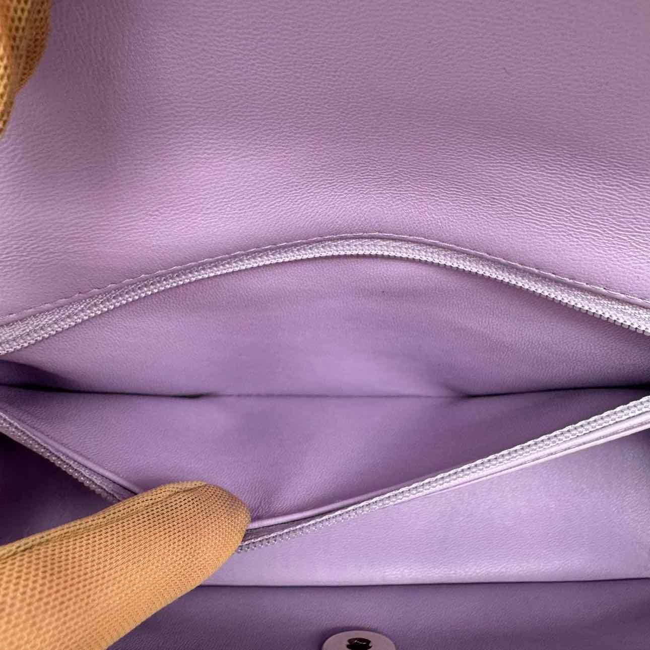 CHANEL Lambskin Mini Rectangular Top Handle Flap Lilac