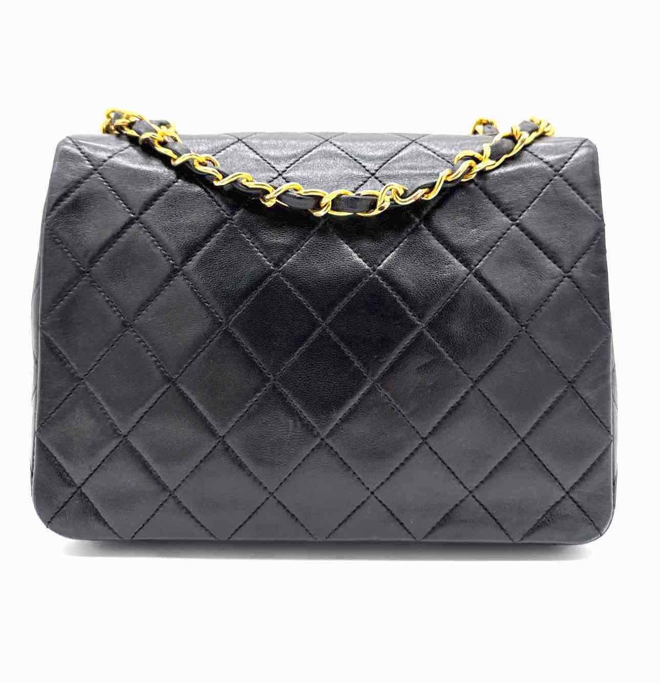 CHANEL Lambskin Quilted Twist Lock Mini Classic Half Flap Black