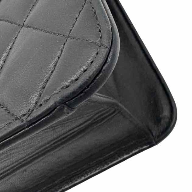 CHANEL Lambskin Turn Lock Medium Half Flap Black (Pre-Owned)