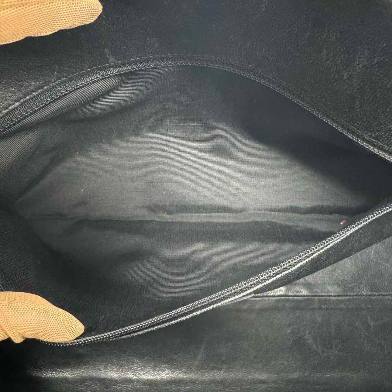 CHANEL Logo Caviar Boston Bag Black