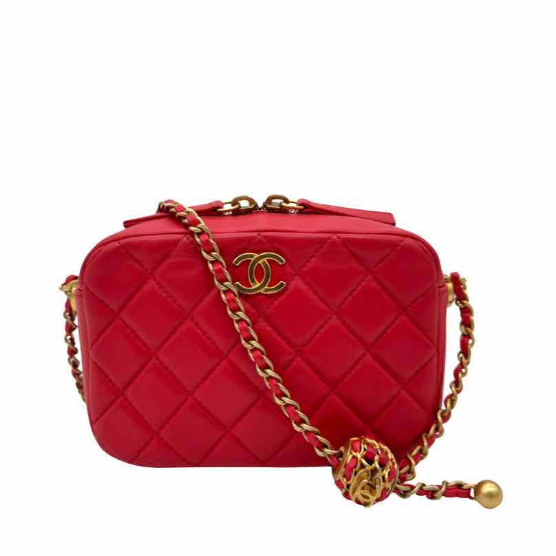 CHANEL Pearl Crush Camera Bag Red (Pre-Owned)