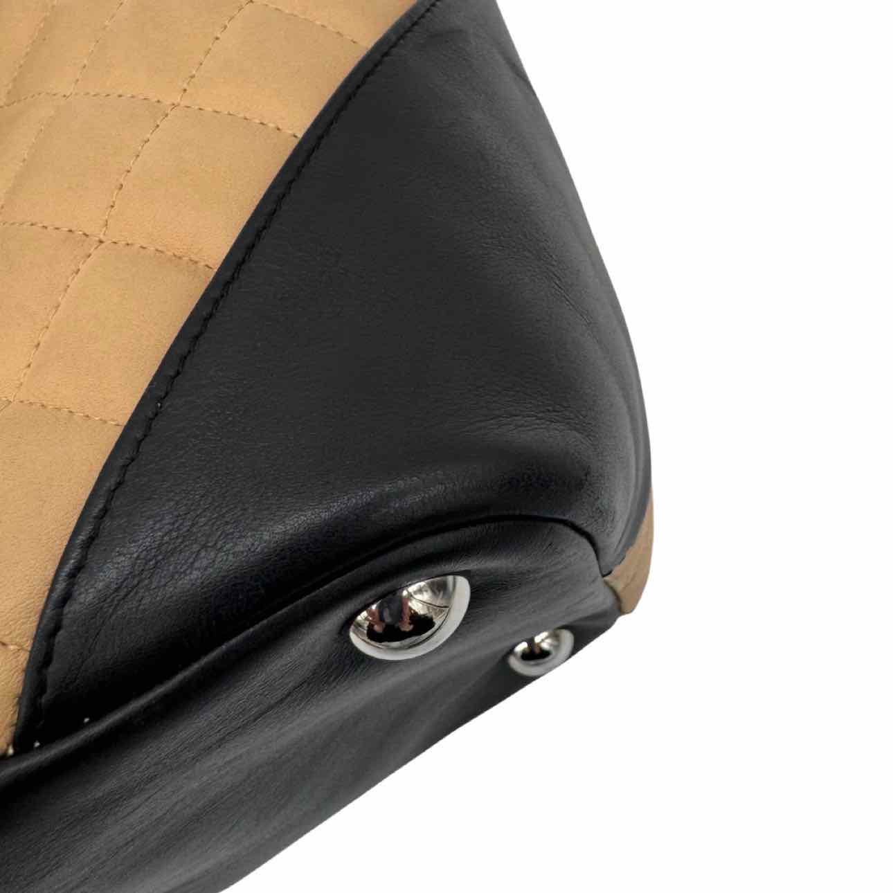 CHANEL Quilted Calfskin Medium Cambon Line Tote Bag Beige