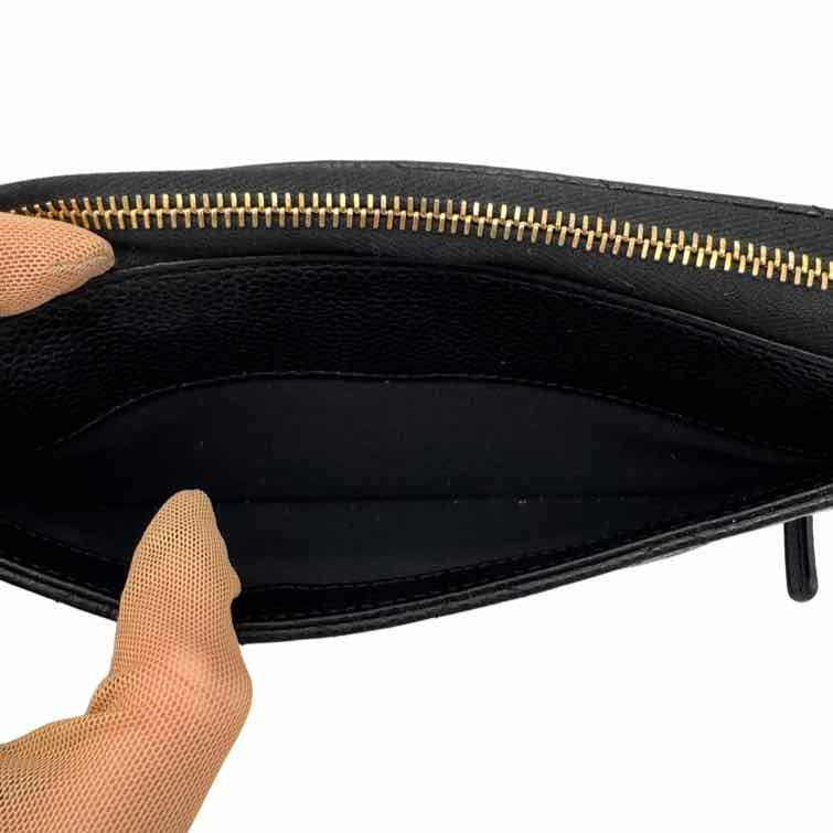 CHANEL Quilted Caviar Calfskin Long Zipped Wallet Black (Pre-Owned)