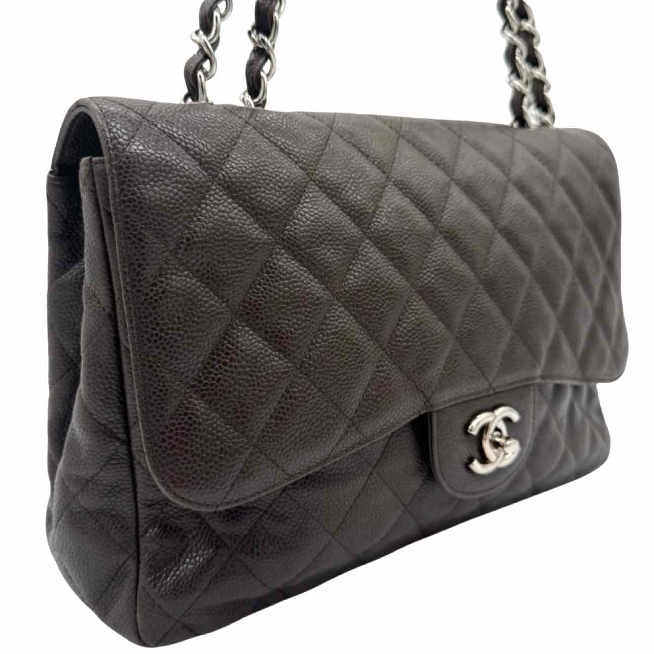CHANEL Quilted Caviar Jumbo Timeless Single Flap