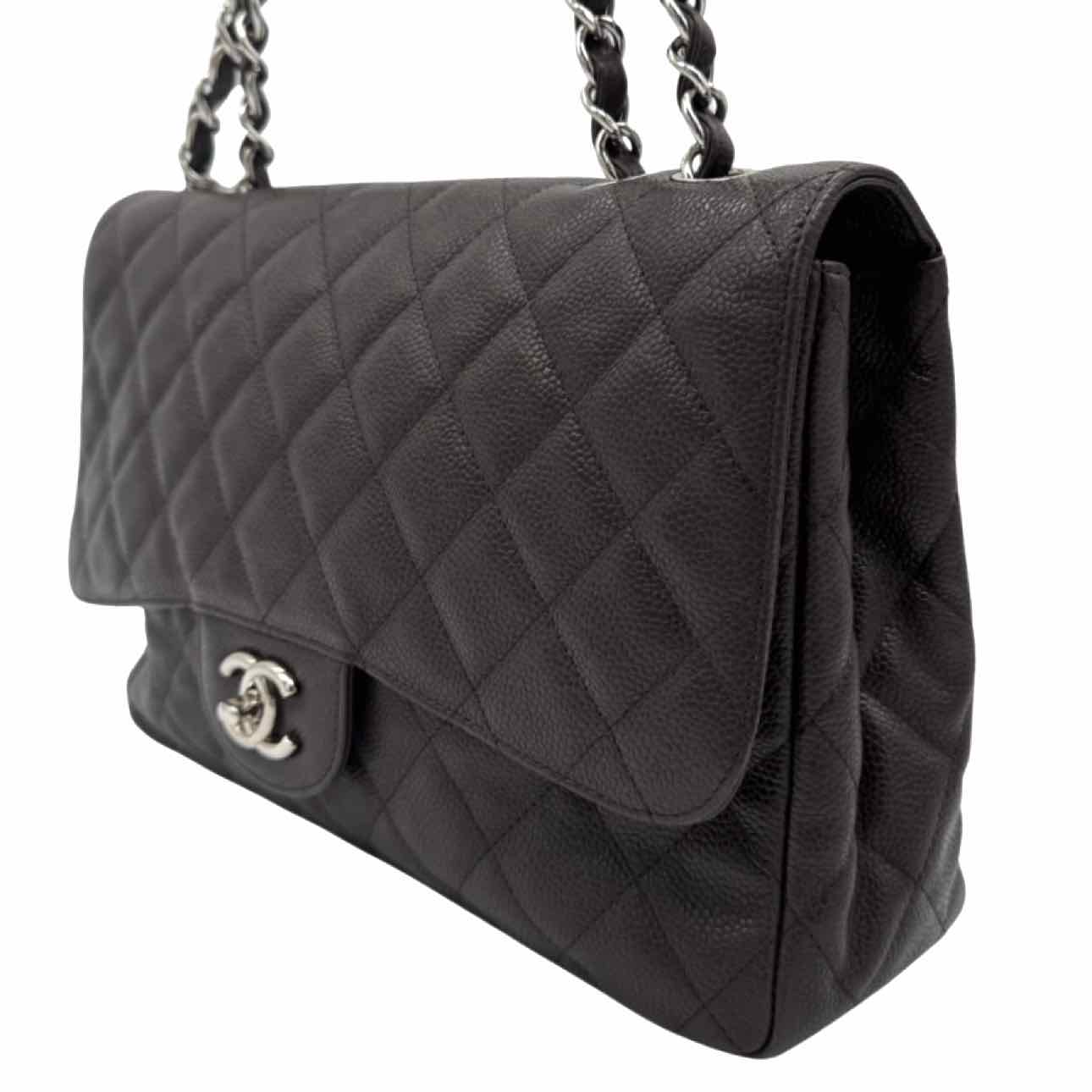 CHANEL Quilted Caviar Jumbo Timeless Single Flap