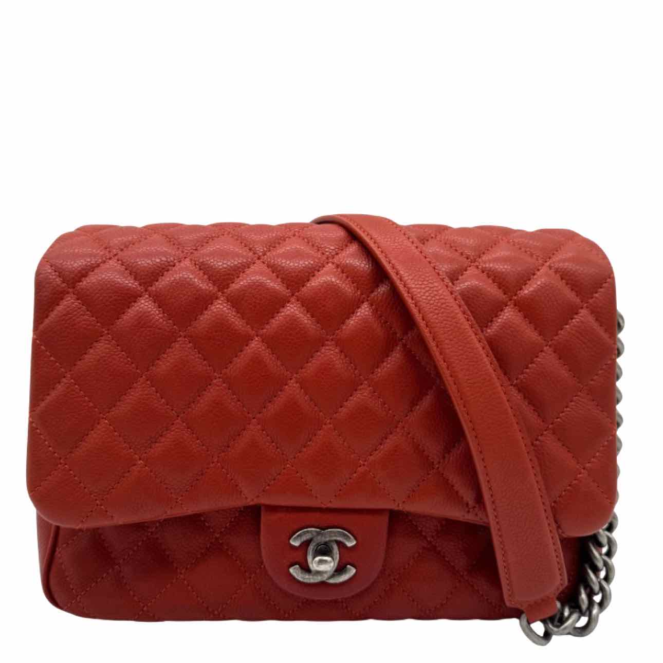 CHANEL Quilted Caviar Quilted Medium Rock In Rome Flap Brick Shoulder Bag
