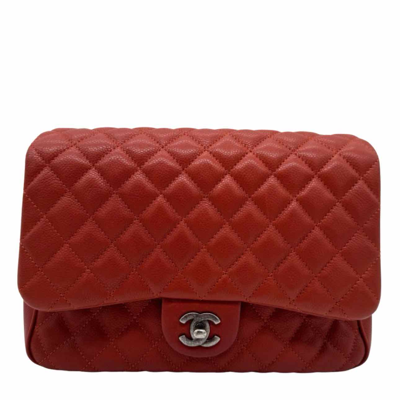 CHANEL Quilted Caviar Quilted Medium Rock In Rome Flap Brick Shoulder Bag
