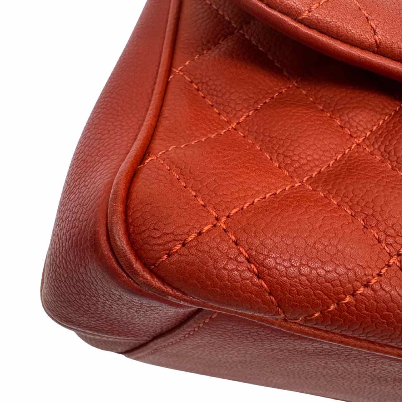 CHANEL Quilted Caviar Quilted Medium Rock In Rome Flap Brick Shoulder Bag