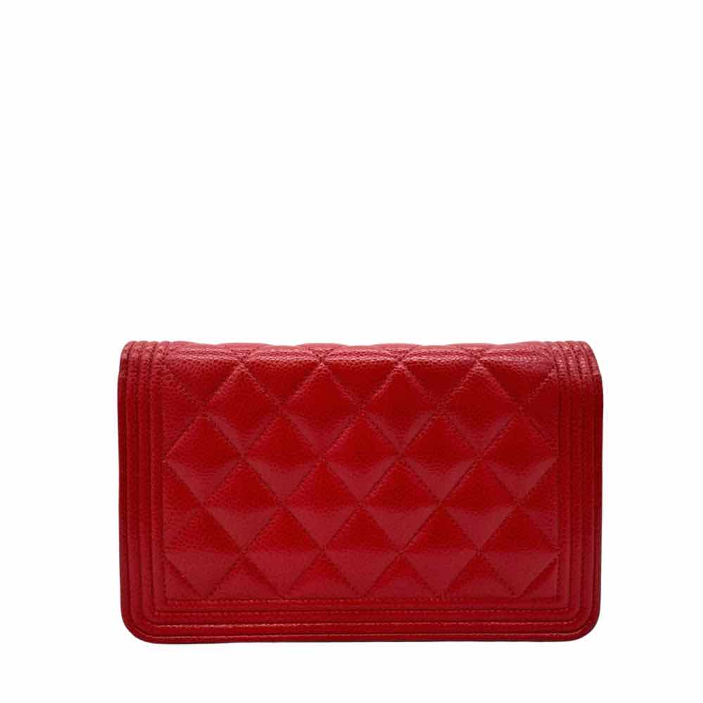 CHANEL Quilted Caviar Boy Wallet On Chain (Pre-Owned)
