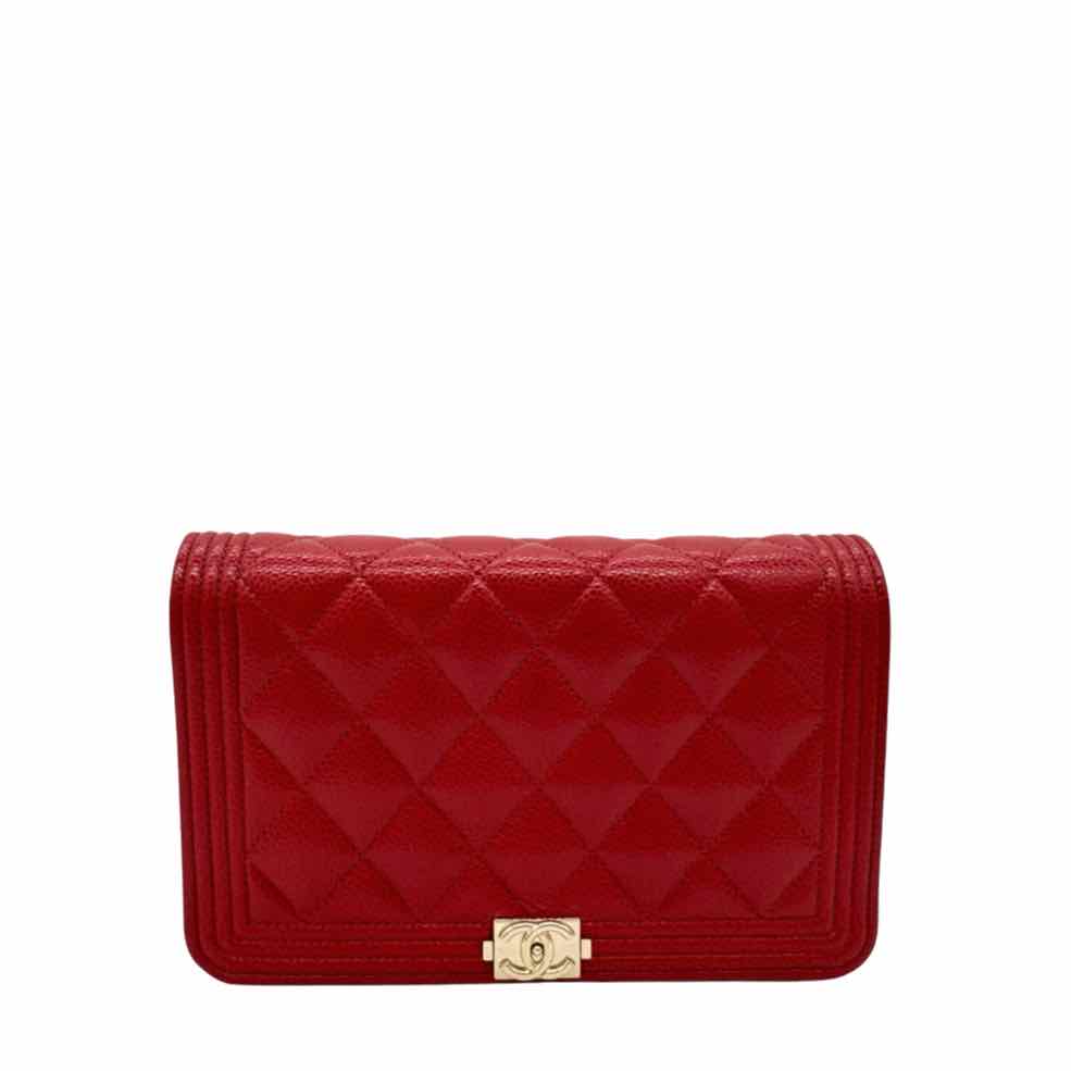 CHANEL Quilted Caviar Boy Wallet On Chain (Pre-Owned)