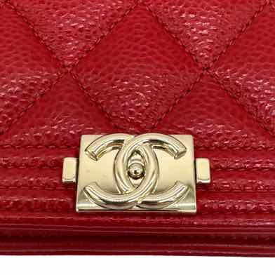 CHANEL Quilted Caviar Boy Wallet On Chain (Pre-Owned)
