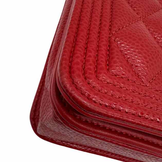 CHANEL Quilted Caviar Boy Wallet On Chain (Pre-Owned)