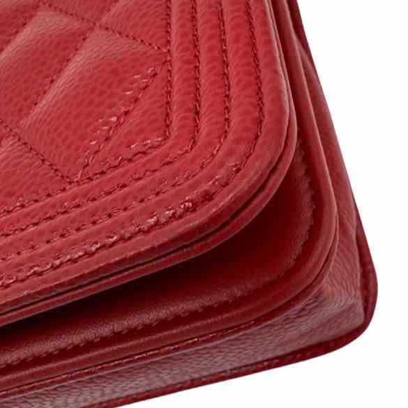 CHANEL Quilted Caviar Boy Wallet On Chain (Pre-Owned)