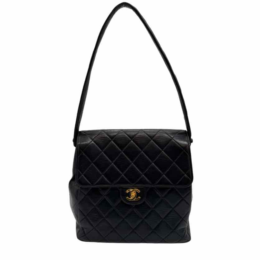 CHANEL Quilted Lambskin Double Sided Tall Flap Black