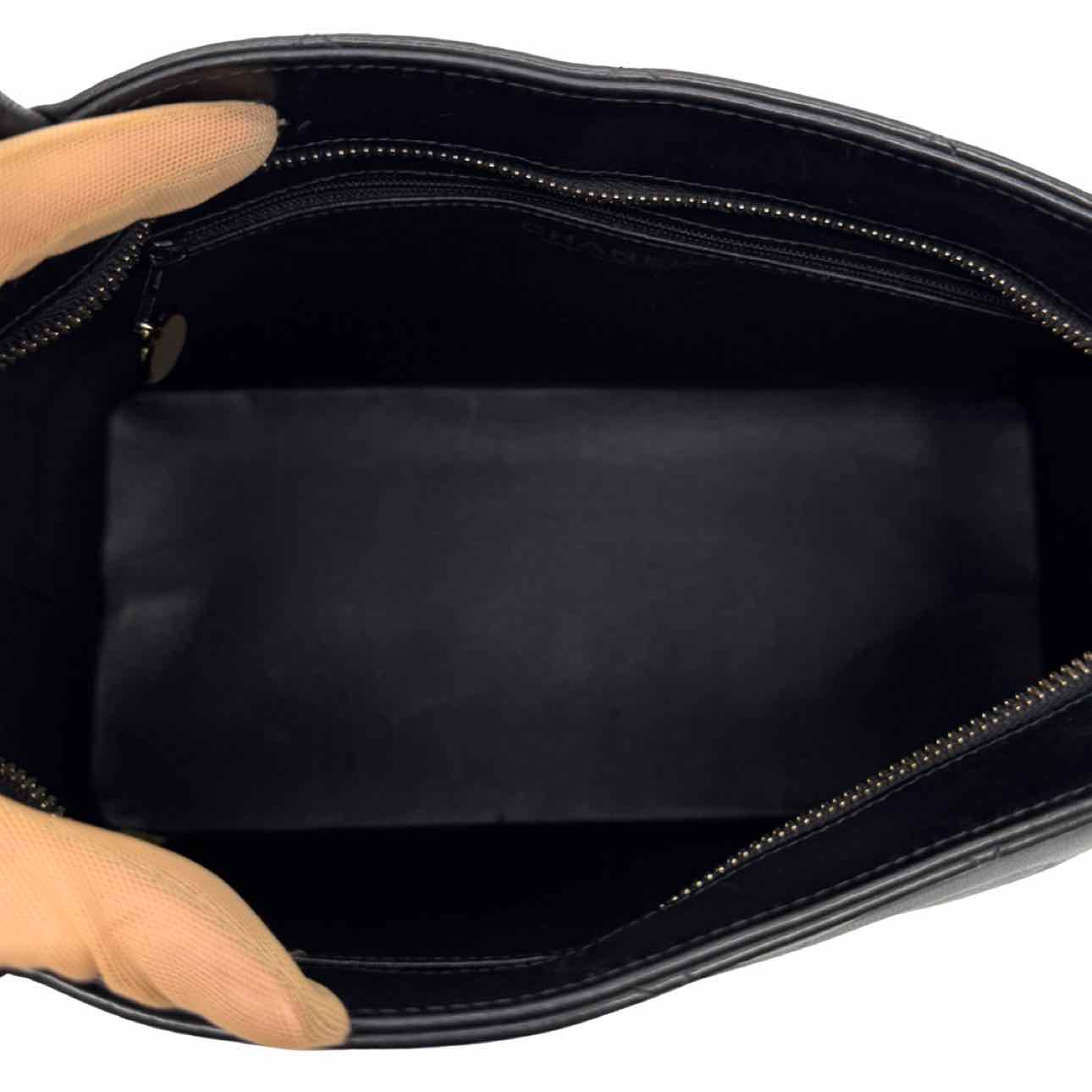 CHANEL Quilted Lambskin Medallion Tote Black