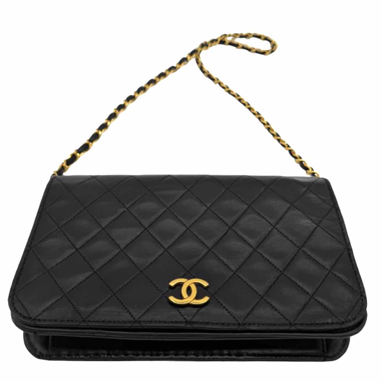 CHANEL Quilted Lambskin Push Lock Small Single Flap Back
