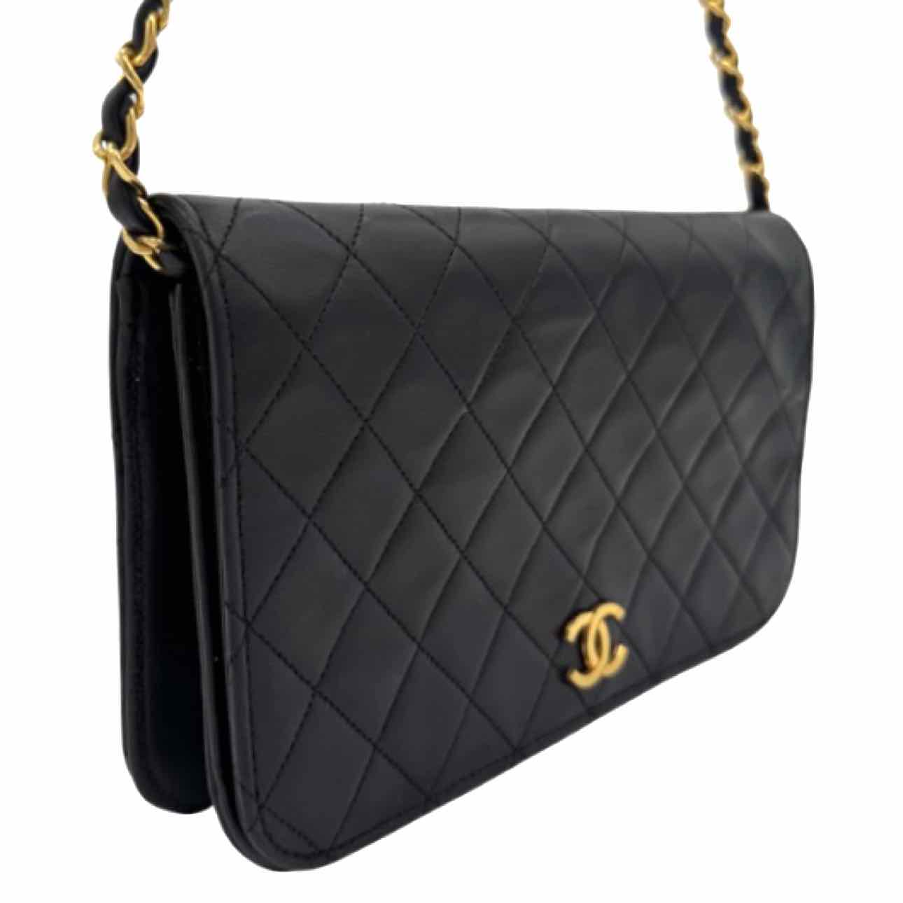 CHANEL Quilted Lambskin Push Lock Small Single Flap Back