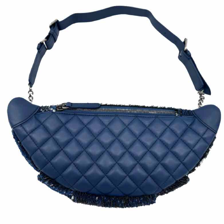 CHANEL Sequin Coco Cuba Belt Bag Blue/Pink - Kent & Hudson