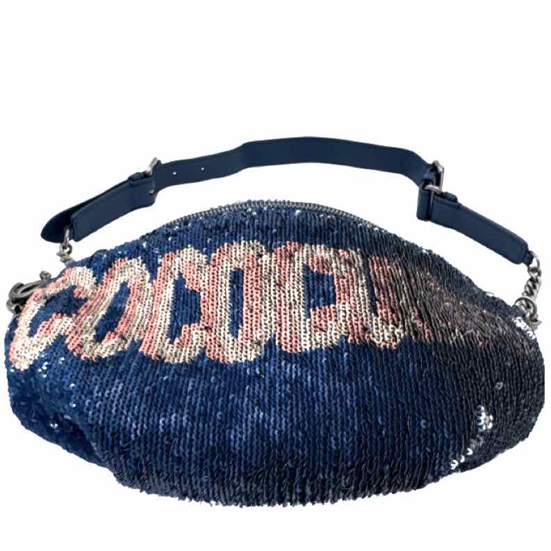 CHANEL Sequin Coco Cuba Belt Bag Blue/Pink