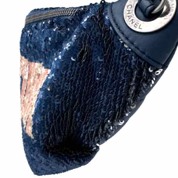 シャネル CHANEL ココキューバ チェーン ショルダー バッグ スパンコール ブルー Coco Cuba Spangle Shoulder Bag 90167484 CHANEL Coco Cuba Chain Shoulder Bag Sequin Leather Blue Spangle