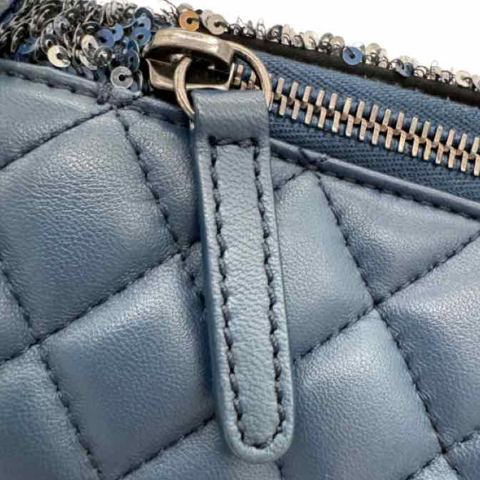 CHANEL Sequin Coco Cuba Belt Bag Blue/Pink - Kent & Hudson